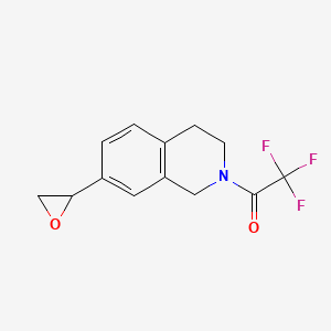 molecular formula C13H12F3NO2 B2845918 2,2,2-三氟-1-[7-(环氧丙烷-2-基)-1,2,3,4-四氢异喹啉-2-基]乙酮 CAS No. 2126162-97-6