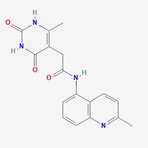 molecular formula C17H16N4O3 B2845920 2-(6-甲基-2,4-二氧代-1,2,3,4-四氢嘧啶-5-基)-N-(2-甲基喹啉-5-基)乙酸酯 CAS No. 1203190-12-8
