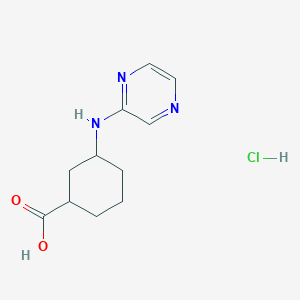 molecular formula C11H16ClN3O2 B2845921 3-(Pyrazin-2-ylamino)cyclohexane-1-carboxylic acid hydrochloride CAS No. 2138562-51-1