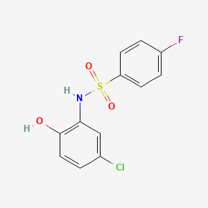 molecular formula C12H9ClFNO3S B2845924 N-(5-chloro-2-hydroxyphenyl)-4-fluorobenzenesulfonamide CAS No. 838811-55-5