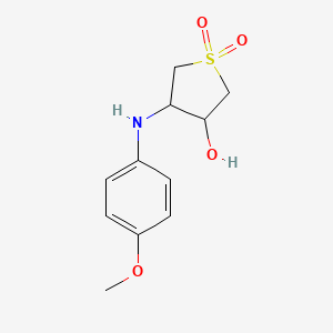 molecular formula C11H15NO4S B2845925 4-(4-Methoxyanilino)-1,1-dioxothiolan-3-ol CAS No. 303992-21-4