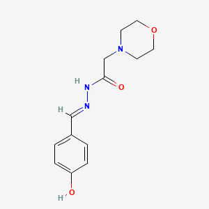 molecular formula C13H17N3O3 B2845926 (E)-N'-(4-hydroxybenzylidene)-2-morpholinoacetohydrazide CAS No. 61221-00-9