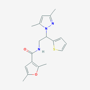 molecular formula C18H21N3O2S B2845928 N-(2-(3,5-dimethyl-1H-pyrazol-1-yl)-2-(thiophen-2-yl)ethyl)-2,5-dimethylfuran-3-carboxamide CAS No. 2034268-76-1