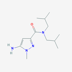 molecular formula C13H24N4O B2845936 5-amino-N,N-diisobutyl-1-methyl-1H-pyrazole-3-carboxamide CAS No. 1856102-43-6