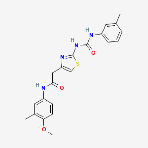 N-(4-methoxy-3-methylphenyl)-2-(2-(3-(m-tolyl)ureido)thiazol-4-yl)acetamide