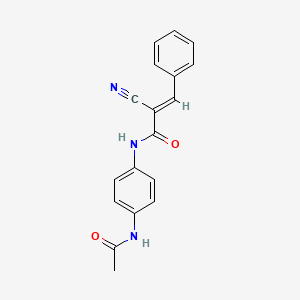 molecular formula C18H15N3O2 B2845952 (2E)-N-[4-(acetylamino)phenyl]-2-cyano-3-phenylprop-2-enamide CAS No. 444332-55-2
