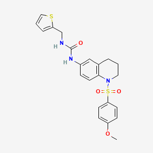 molecular formula C22H23N3O4S2 B2845959 1-(1-((4-Methoxyphenyl)sulfonyl)-1,2,3,4-tetrahydroquinolin-6-yl)-3-(thiophen-2-ylmethyl)urea CAS No. 1202994-66-8