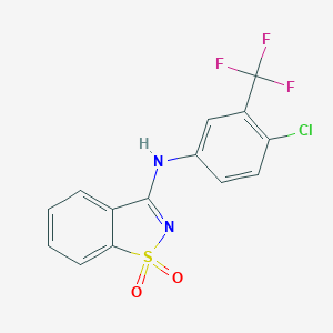 3-[4-chloro-3-(trifluoromethyl)anilino]-1H-1,2-benzisothiazole-1,1-dione