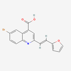 molecular formula C16H10BrNO3 B2845961 6-bromo-2-[(E)-2-(furan-2-yl)ethenyl]quinoline-4-carboxylic acid CAS No. 926221-54-7