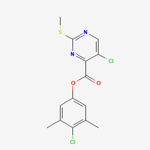 molecular formula C14H12Cl2N2O2S B2845967 4-Chloro-3,5-dimethylphenyl 5-chloro-2-(methylthio)pyrimidine-4-carboxylate CAS No. 898648-56-1
