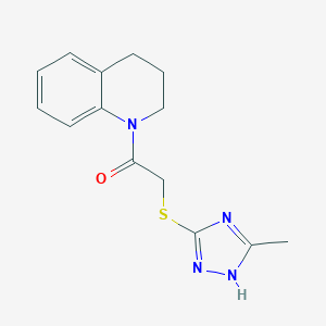 molecular formula C14H16N4OS B284597 2-(3,4-dihydro-1(2H)-quinolinyl)-2-oxoethyl 5-methyl-4H-1,2,4-triazol-3-yl sulfide 