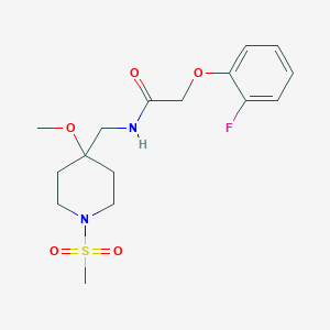 molecular formula C16H23FN2O5S B2845971 2-(2-Fluorophenoxy)-N-[(4-methoxy-1-methylsulfonylpiperidin-4-yl)methyl]acetamide CAS No. 2415521-41-2