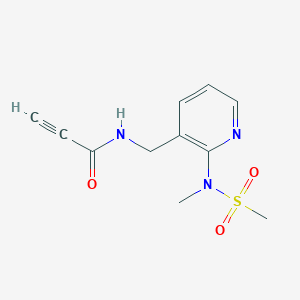 molecular formula C11H13N3O3S B2845973 N-((2-(N-methylmethylsulfonamido)pyridin-3-yl)methyl)propiolamide CAS No. 2097882-80-7