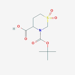 molecular formula C10H17NO6S B2845984 3-[(叔丁氧羰基)-1,1-二氧杂-1λ6,3-噻嗪-4-羧酸 CAS No. 2228122-96-9