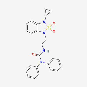 3-[2-(3-Cyclopropyl-2,2-dioxo-1,3-dihydro-2lambda6,1,3-benzothiadiazol-1-yl)ethyl]-1,1-diphenylurea