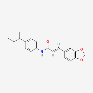 molecular formula C20H21NO3 B2845989 (E)-3-(1,3-benzodioxol-5-yl)-N-(4-butan-2-ylphenyl)prop-2-enamide CAS No. 298215-71-1