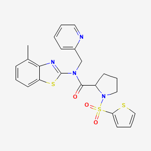 N-(4-methylbenzo[d]thiazol-2-yl)-N-(pyridin-2-ylmethyl)-1-(thiophen-2-ylsulfonyl)pyrrolidine-2-carboxamide