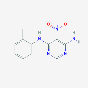 molecular formula C11H11N5O2 B2845998 5-nitro-N4-(o-tolyl)pyrimidine-4,6-diamine CAS No. 681271-13-6