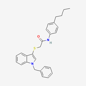 2-(1-benzylindol-3-yl)sulfanyl-N-(4-butylphenyl)acetamide