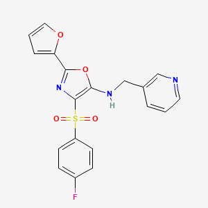 4-((4-fluorophenyl)sulfonyl)-2-(furan-2-yl)-N-(pyridin-3-ylmethyl)oxazol-5-amine