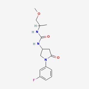 1-(1-(3-Fluorophenyl)-5-oxopyrrolidin-3-yl)-3-(1-methoxypropan-2-yl)urea