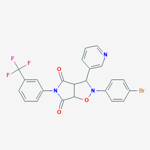 molecular formula C23H15BrF3N3O3 B284601 2-(4-bromophenyl)-3-(3-pyridinyl)-5-[3-(trifluoromethyl)phenyl]dihydro-2H-pyrrolo[3,4-d]isoxazole-4,6(3H,5H)-dione 