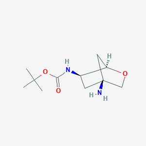 molecular formula C11H20N2O3 B2846013 叔丁基-N-[(1R,4S,6R)-4-氨基-2-氧杂双环[2.2.1]庚烷-6-基]碳酸叔丁酯 CAS No. 2503155-70-0