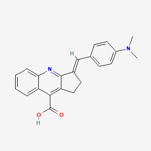 molecular formula C22H20N2O2 B2846015 3-{[4-(二甲胺基)苯基]甲亚基}-1H,2H,3H-环戊[b]喹啉-9-羧酸 CAS No. 380574-56-1