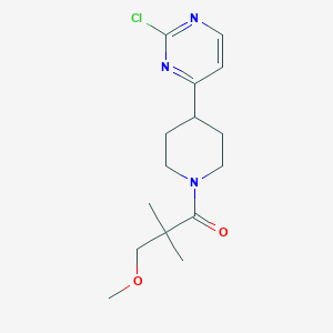 molecular formula C15H22ClN3O2 B2846016 1-[4-(2-Chloropyrimidin-4-yl)piperidin-1-yl]-3-methoxy-2,2-dimethylpropan-1-one CAS No. 2249476-60-4