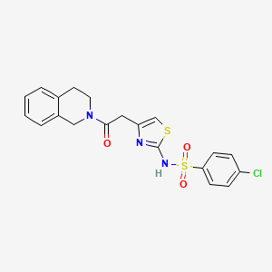 4-chloro-N-(4-(2-(3,4-dihydroisoquinolin-2(1H)-yl)-2-oxoethyl)thiazol-2-yl)benzenesulfonamide