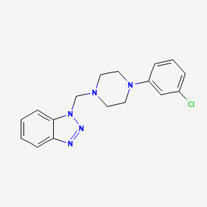 molecular formula C17H18ClN5 B2846024 1-[[4-(3-Chlorophenyl)piperazin-1-yl]methyl]benzotriazole CAS No. 301194-17-2