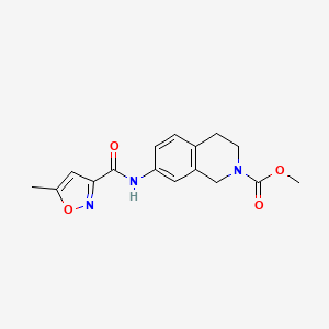 molecular formula C16H17N3O4 B2846031 methyl 7-(5-methylisoxazole-3-carboxamido)-3,4-dihydroisoquinoline-2(1H)-carboxylate CAS No. 1448067-32-0
