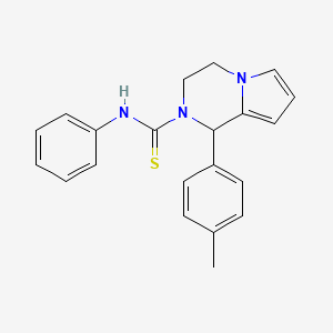 molecular formula C21H21N3S B2846032 N-phenyl-1-(p-tolyl)-3,4-dihydropyrrolo[1,2-a]pyrazine-2(1H)-carbothioamide CAS No. 393830-34-7