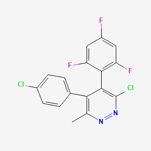 molecular formula C17H9Cl2F3N2 B2846035 3-Chloro-5-(4-chlorophenyl)-6-methyl-4-(2,4,6-trifluorophenyl)pyridazine CAS No. 871513-08-5