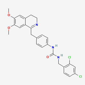 molecular formula C26H25Cl2N3O3 B2846038 1-[(2,4-Dichlorophenyl)methyl]-3-[4-[(6,7-dimethoxy-3,4-dihydroisoquinolin-1-yl)methyl]phenyl]urea CAS No. 1024132-00-0