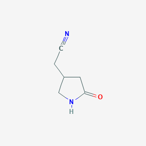 molecular formula C6H8N2O B2846042 2-(5-Oxopyrrolidin-3-yl)acetonitrile CAS No. 1784794-72-4