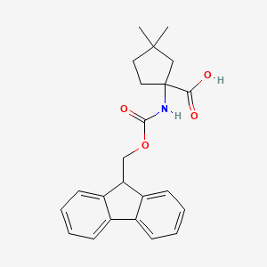 molecular formula C23H25NO4 B2846048 1-({[(9H-fluoren-9-yl)methoxy]carbonyl}amino)-3,3-dimethylcyclopentane-1-carboxylic acid CAS No. 1698108-29-0