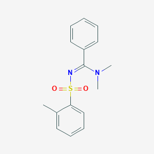 molecular formula C16H18N2O2S B2846058 (Z)-N,N-二甲基-N'-(邻甲苯磺酰)苯并咪唑酰胺 CAS No. 838842-45-8