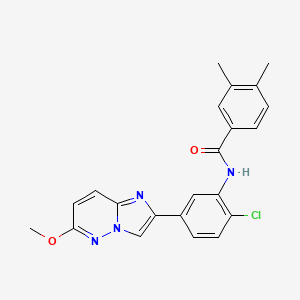 molecular formula C22H19ClN4O2 B2846063 N-(2-氯-5-(6-甲氧咪唑并[1,2-b]吡嗪-2-基)苯基)-3,4-二甲基苯甲酰胺 CAS No. 946323-28-0