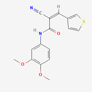 (Z)-2-Cyano-N-(3,4-dimethoxyphenyl)-3-thiophen-3-ylprop-2-enamide