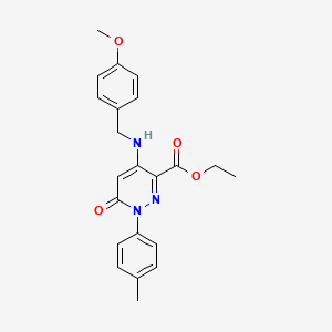 Ethyl 4-((4-methoxybenzyl)amino)-6-oxo-1-(p-tolyl)-1,6-dihydropyridazine-3-carboxylate