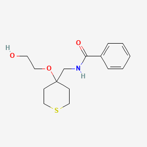 N-((4-(2-hydroxyethoxy)tetrahydro-2H-thiopyran-4-yl)methyl)benzamide