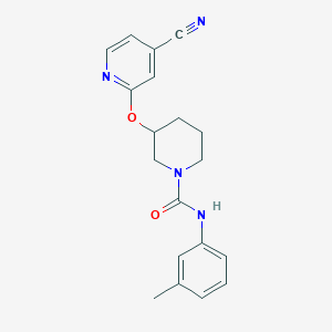 molecular formula C19H20N4O2 B2846096 3-((4-cyanopyridin-2-yl)oxy)-N-(m-tolyl)piperidine-1-carboxamide CAS No. 2034618-12-5