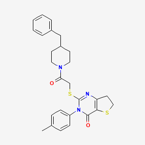 2-((2-(4-benzylpiperidin-1-yl)-2-oxoethyl)thio)-3-(p-tolyl)-6,7-dihydrothieno[3,2-d]pyrimidin-4(3H)-one