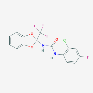 molecular formula C15H9ClF4N2O3 B284611 N-(2-chloro-4-fluorophenyl)-N'-[2-(trifluoromethyl)-1,3-benzodioxol-2-yl]urea 