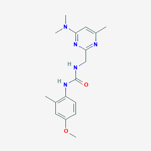 1-((4-(Dimethylamino)-6-methylpyrimidin-2-yl)methyl)-3-(4-methoxy-2-methylphenyl)urea