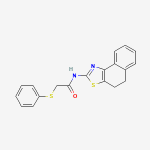 molecular formula C19H16N2OS2 B2846117 N-(4,5-二氢苯并[e][1,3]苯并噻唑-2-基)-2-苯基硫代乙酰胺 CAS No. 895482-01-6