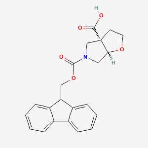 molecular formula C22H21NO5 B2846118 (3As,6aR)-5-(9H-fluoren-9-ylmethoxycarbonyl)-3,4,6,6a-tetrahydro-2H-furo[2,3-c]pyrrole-3a-carboxylic acid CAS No. 2567489-37-4