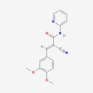 molecular formula C17H15N3O3 B2846120 (2E)-2-氰基-3-(3,4-二甲氧基苯基)-N-吡啶-2-基丙烯酰胺 CAS No. 1327169-17-4