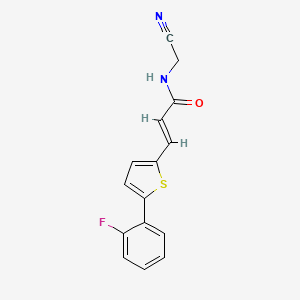 molecular formula C15H11FN2OS B2846121 (E)-N-(cyanomethyl)-3-[5-(2-fluorophenyl)thiophen-2-yl]prop-2-enamide CAS No. 1311996-08-3